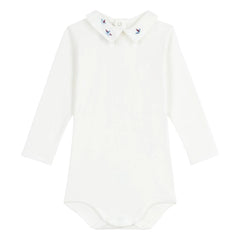 Petit Bateau - Bateaux organik pamuk polo yaka body | Beyaz
