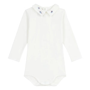 Petit Bateau - Bateaux organik pamuk polo yaka body | Beyaz