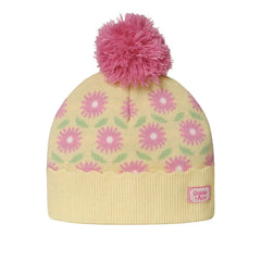 Goldie + Ace - Çiçek Desenli Merinos Yün Beanie | Sarı