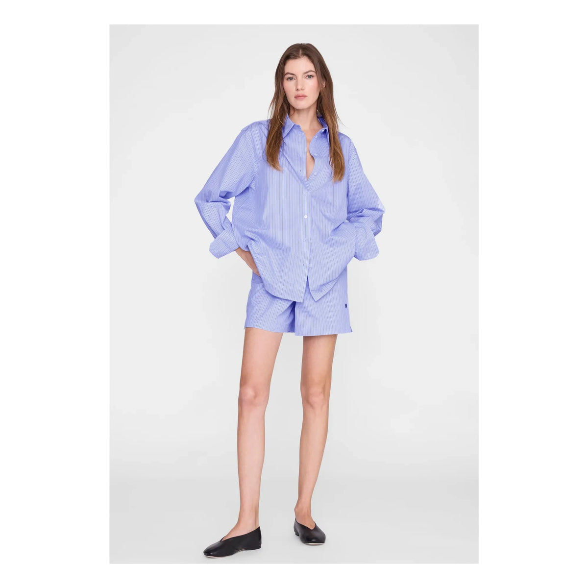 Anine Bing - Rami Striped Shorts | Blue