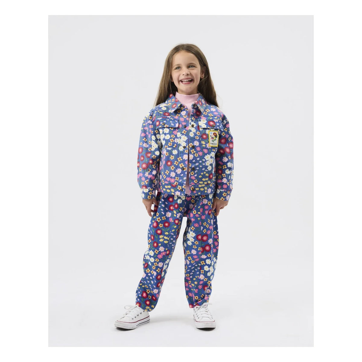 Goldie + Ace - Şakayık Desenli Pantolon | Mavi