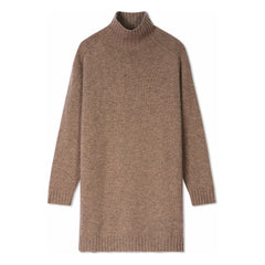 Bompard - Vestido de cachemir con cuello alto, mangas anchas y textura martillada | Beige