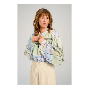 Virginie de Vinster - Blusa de cuadros Hokkaido | Azul
