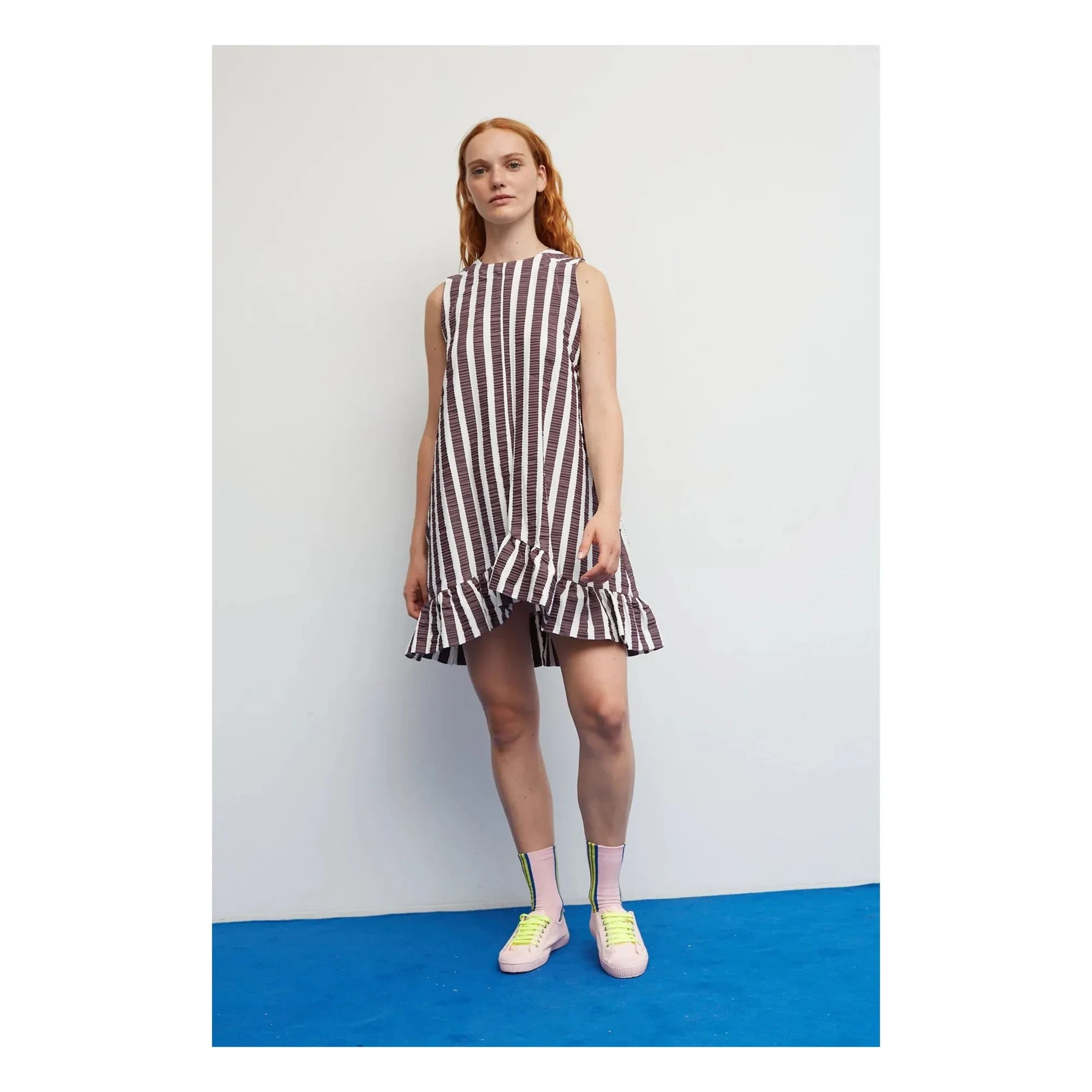 Dr Bloom - Cocomero Stripes Elbise | Aubergine