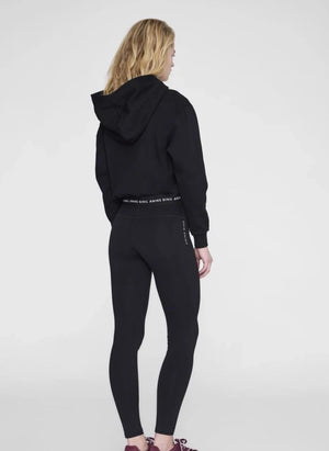 Anine Bing - Dany Kırpılmış Pamuklu Sweatshirt | Siyah