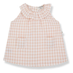 1+ in the family - Ambracia Vichy Seersucker Kleid | Beige Rosa