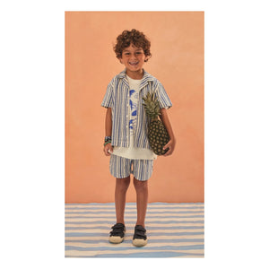Fabula - Striped Bermuda Shorts | Light Blue