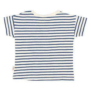 Búho - Gestreifte Gelato Bio-Baumwolle Baby T-Shirt | Marineblau