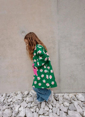 Hello Hossy - Blumenmuster Regenponcho | Grün