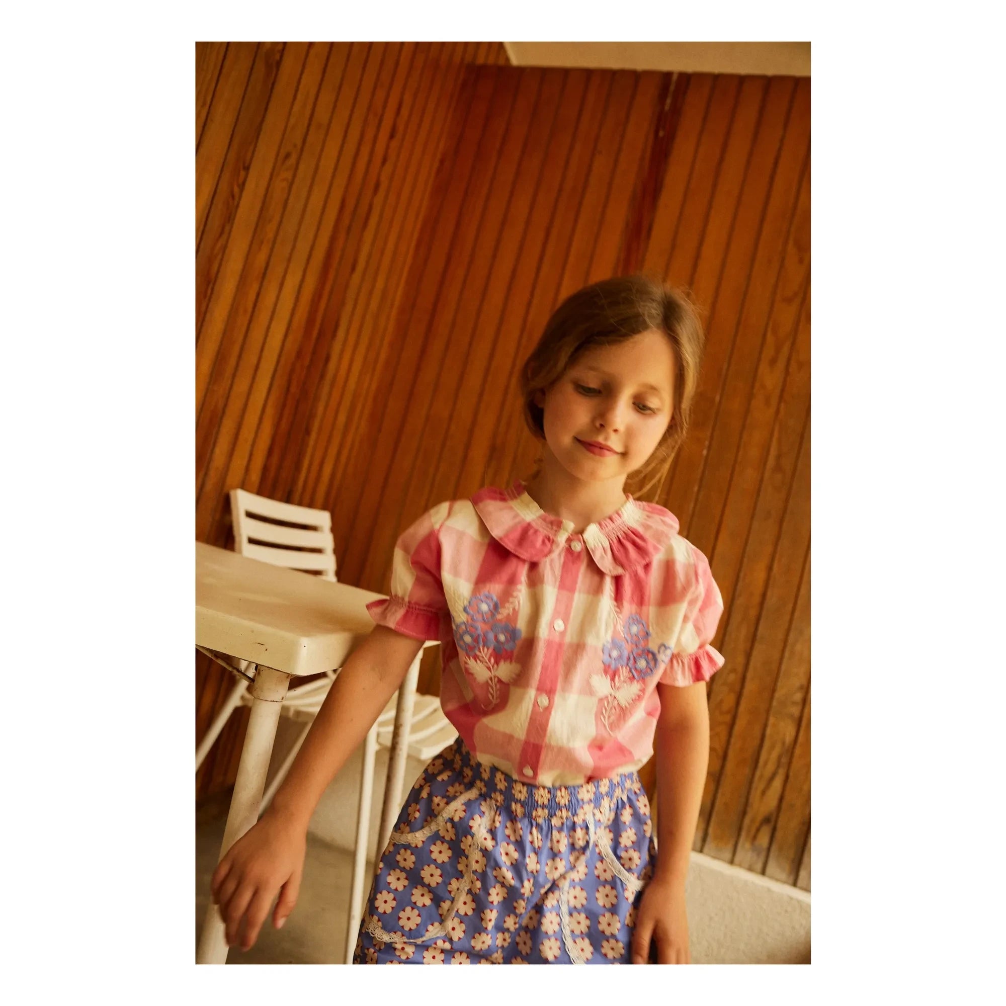 Hello Simone - Carlina Carreaux bluz | Pembe