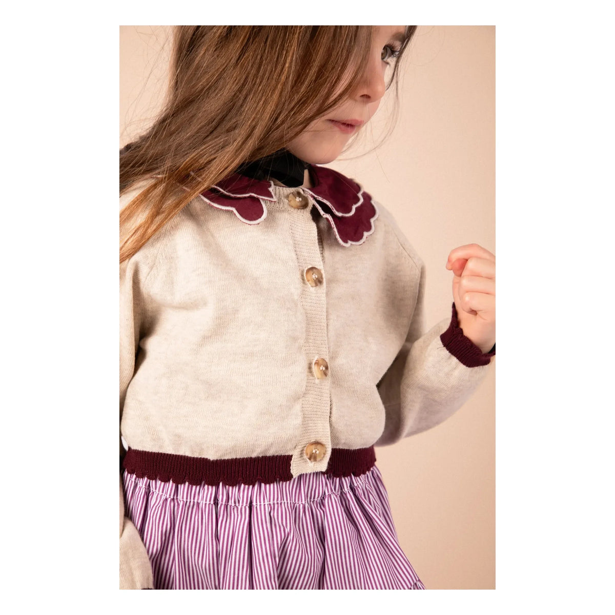 Loir - Chiné Bolero Cardigan | Beige