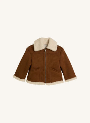 Stella McCartney Kids - Yumuşak Süet Sherpa Ceket | Kahverengi