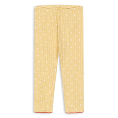 Konges Sløjd - Mallas Minnie Pointelle con lunares, Algodón orgánico | Amarillo
