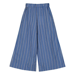 Tangerine – Gestreifte Hose mit weitem Bein | Blau