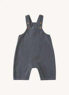 Studio Bohème - Homer Ribbed Velvet Organic Cotton Overall | Gray Blue