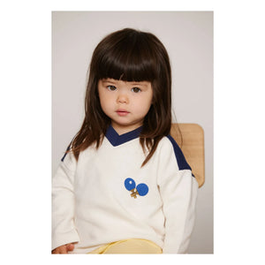 Mini Rodini - Organik pamuk Ping Pong sweatshirt | Beyaz