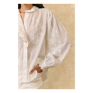 Louise Misha - Cora Bluse aus Bio-Baumwolle | Weiß