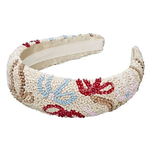 Becksöndergaard - Bow Perlé Hair Band | Ecru