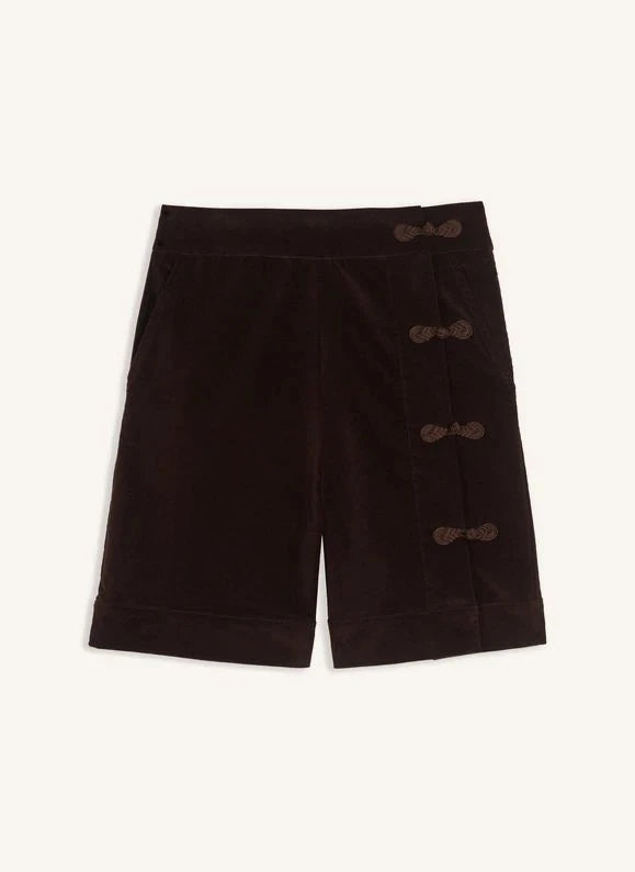 Maria de la Orden - Pantalones Bermuda Silene de Algodón | Chocolate
