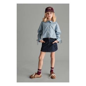 Mipounet - Camisa de cuello Peter Pan Florence | Azul