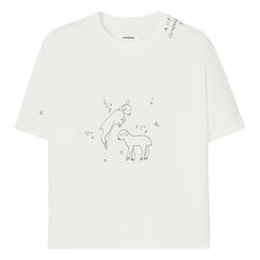 Cordera - Organisches Baumwoll-T-Shirt mit Stickerei | Weiß