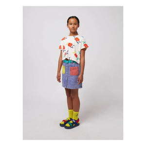 Bobo Choses - Color Block Organic Cotton Skirt | Blue