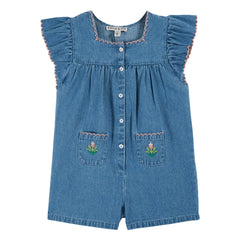 Emile et Ida - İşlemeli Denim Tulum | Mavi