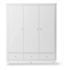 Oliver Furniture - 3-türiger Birken-Kleiderschrank 204 x 168 cm | Weiß