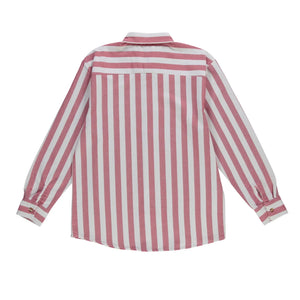 Poudre Organic - Camelia Gestreiftes Baumwoll-Gaze-Hemd | Rot