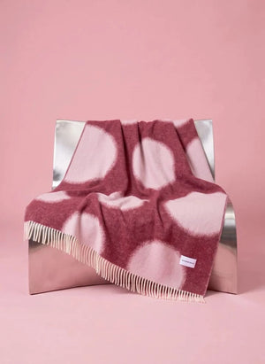 Maison Deux - Manta de Lana con Estampado de Lunar | Burdeos