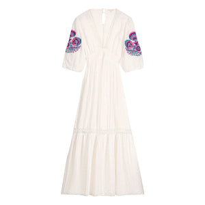 Louise Misha - Vestido de algodón orgánico Aurelia | Blanco