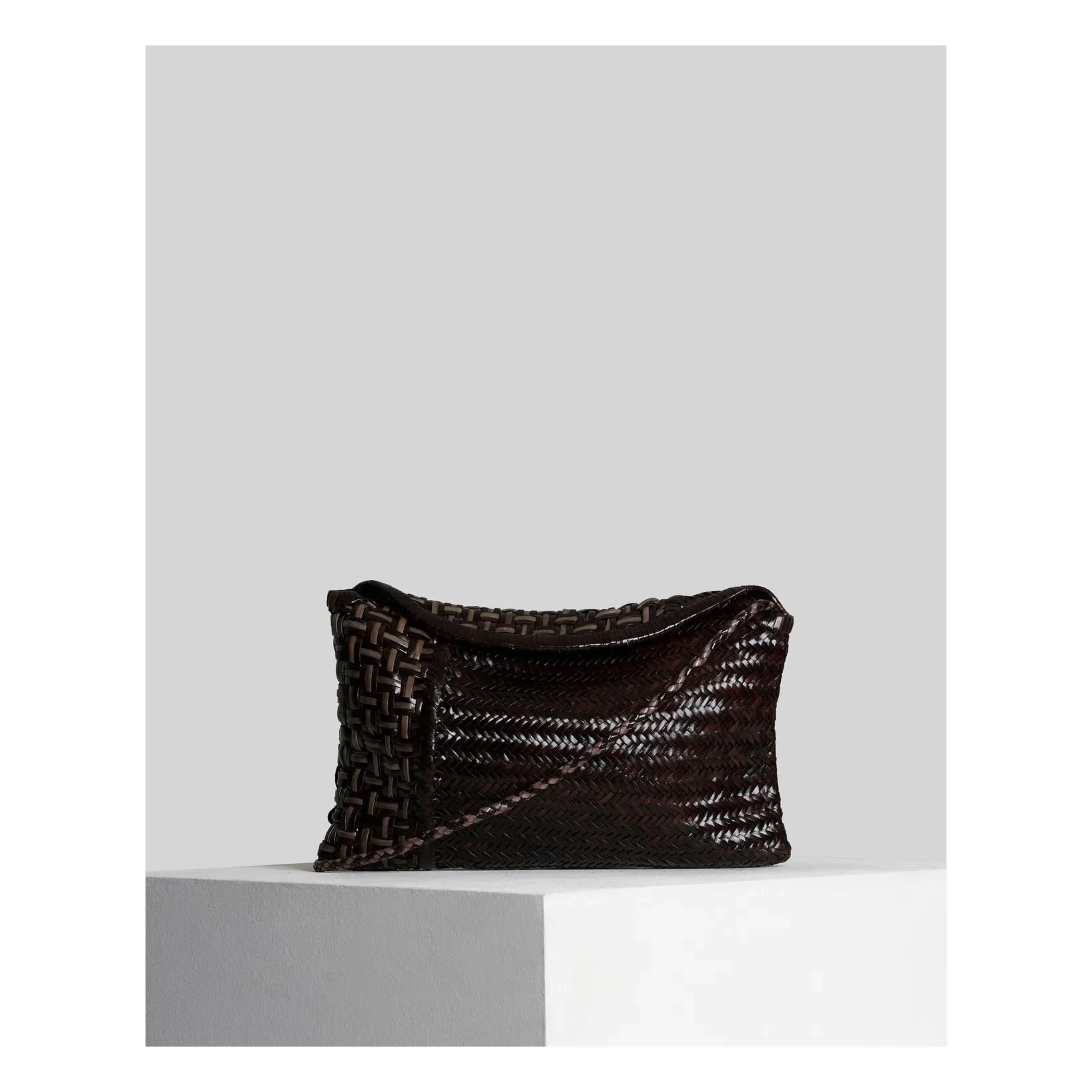 Vipera - Pillow Patch Deri clutch | Çikolata