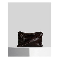 Vipera - Pillow Patch Leather Clutch | Chocolate