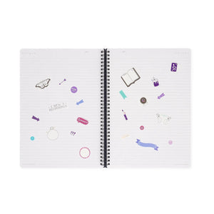 Legami - Illustrated Hard Hülle mit A4 Lined-Notizbuch - Moth - Jotter - Spiral-Bound