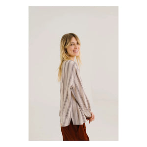 Sacrécoeur - Ella Canyon Gestreifte Bluse | Beige