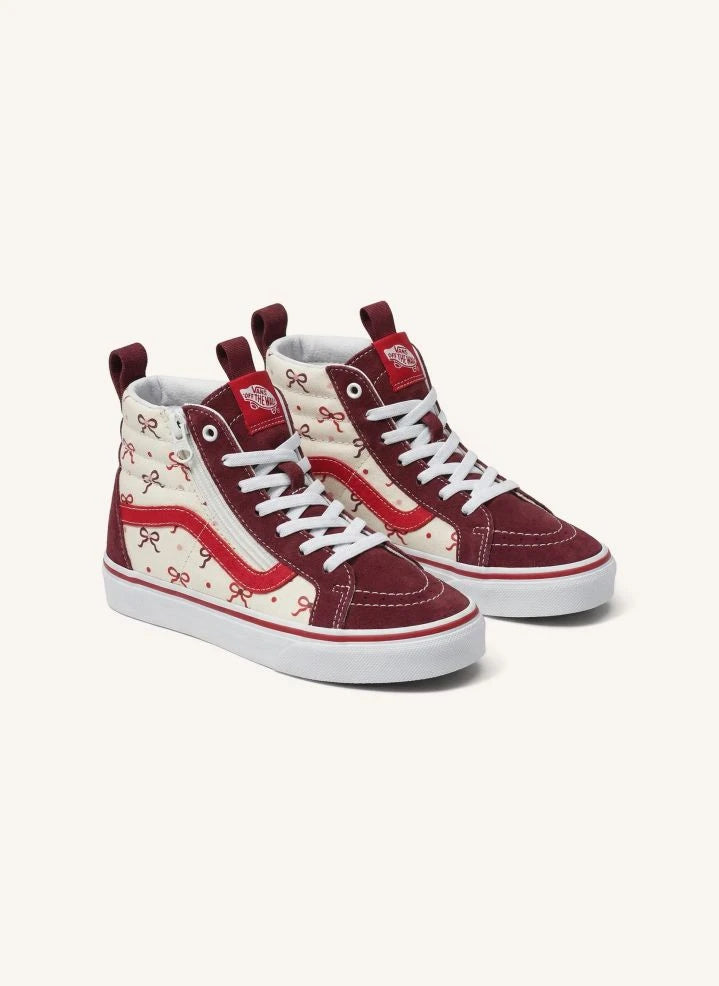 Vans - Burgundy SK8-Hi Reissue Fermuarlı Bilekli Sneakers Side Düğümler