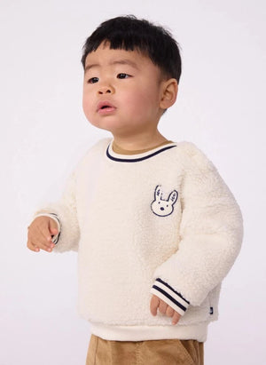 Petit Bateau - Tavşan Sherpa Kazak | Ecru