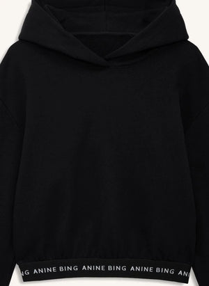 Anine Bing - Dany Kırpılmış Pamuklu Sweatshirt | Siyah