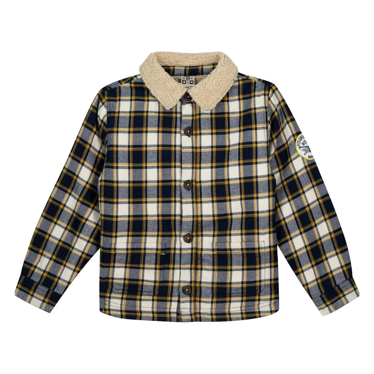 Bonton - Piloti Ekoseli Ceket | Beyaz