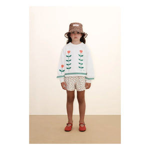 Tinycottons - Volantshorts Roses Bio-Baumwolle | Weiß