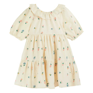 Emile et Ida - Vestido bordado de flores | Amarillo pálido
