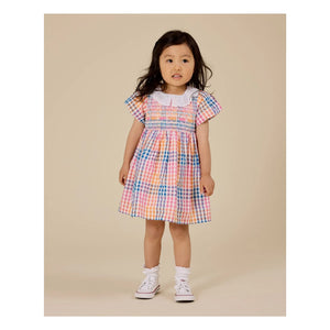 Goldie + Ace - Plissiertes Kleid Carreaux | Blau