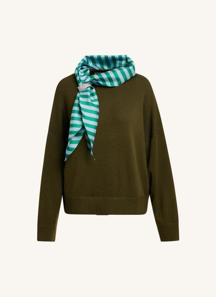 Essentiel Antwerp - Kurtis Schal Pullover | Oliv