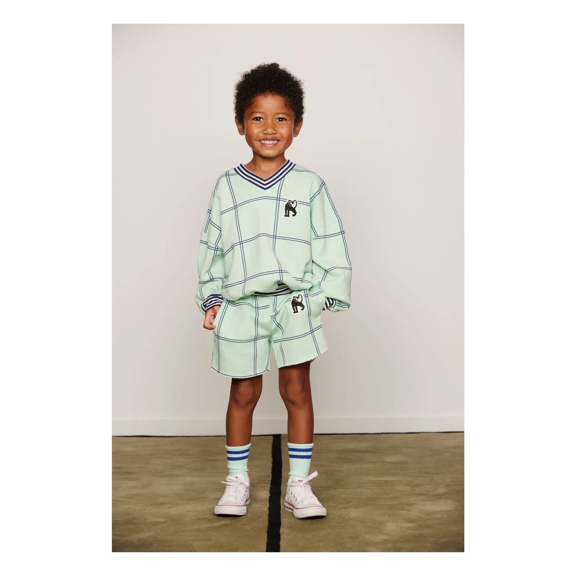 Mini Rodini - Sudadera a cuadros orgánica Coron | Verde