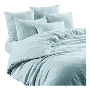 Haomy - Leria Linen Elastic Fitted Sheet | Light Blue