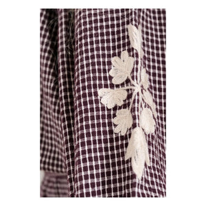 Jenest - Coco Carreaux embroidered blouse | Burgundy