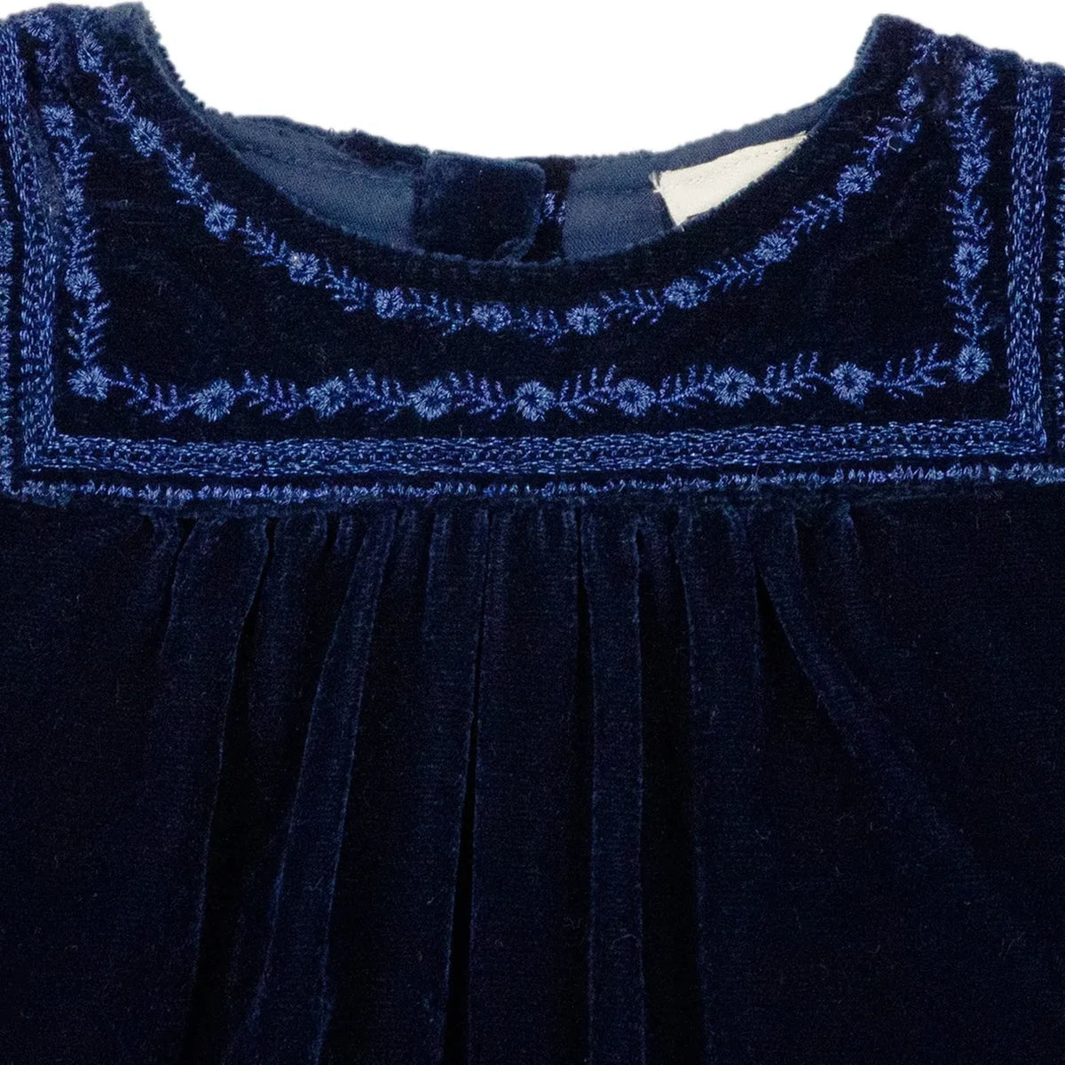 Bonton - Vestido bordado de terciopelo Pimousse | Azul marino