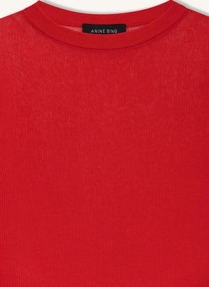 Anine Bing - Tiana pamuklu sweatshirt | Kırmızı