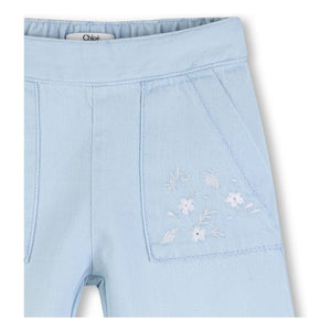 Chloé - Nakışlı Kot Pantolon | Mavi