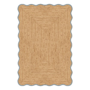 Layered - Gekämmter Jute-Teppich | Blau
